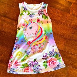 Girl’s unicorn and flower dress
